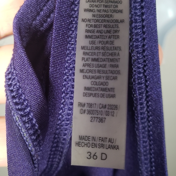 Victoria Secret Navy Blue Swim Bikini Top Size 36D - Picture 3 of 6